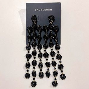 BaubleBar Shiori Flower Drop Earrings Black